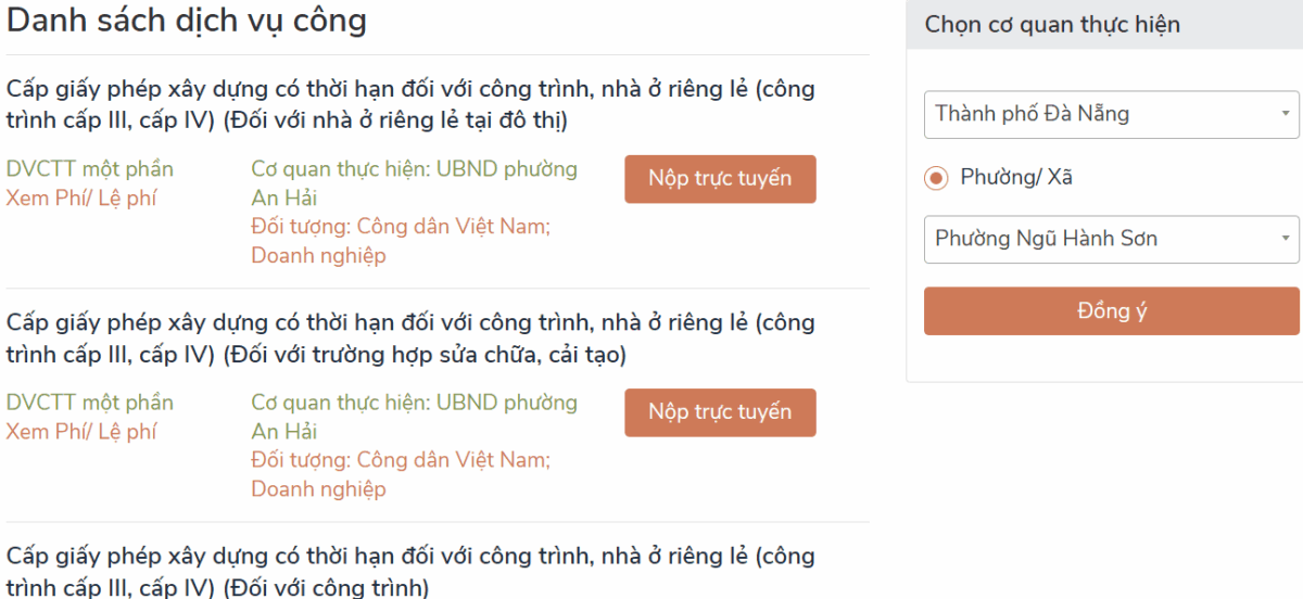 Cách nộp hồ sơ xin giấy phép xây dựng online tại Đà Nẵng 9 Các bước nộp hồ sơ xin phép xây dựng online 3