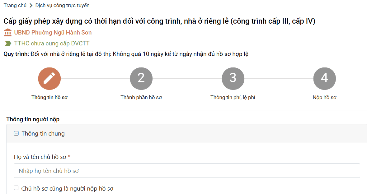 Cách nộp hồ sơ xin giấy phép xây dựng online tại Đà Nẵng 11 Các bước nộp hồ sơ xin phép xây dựng online 5