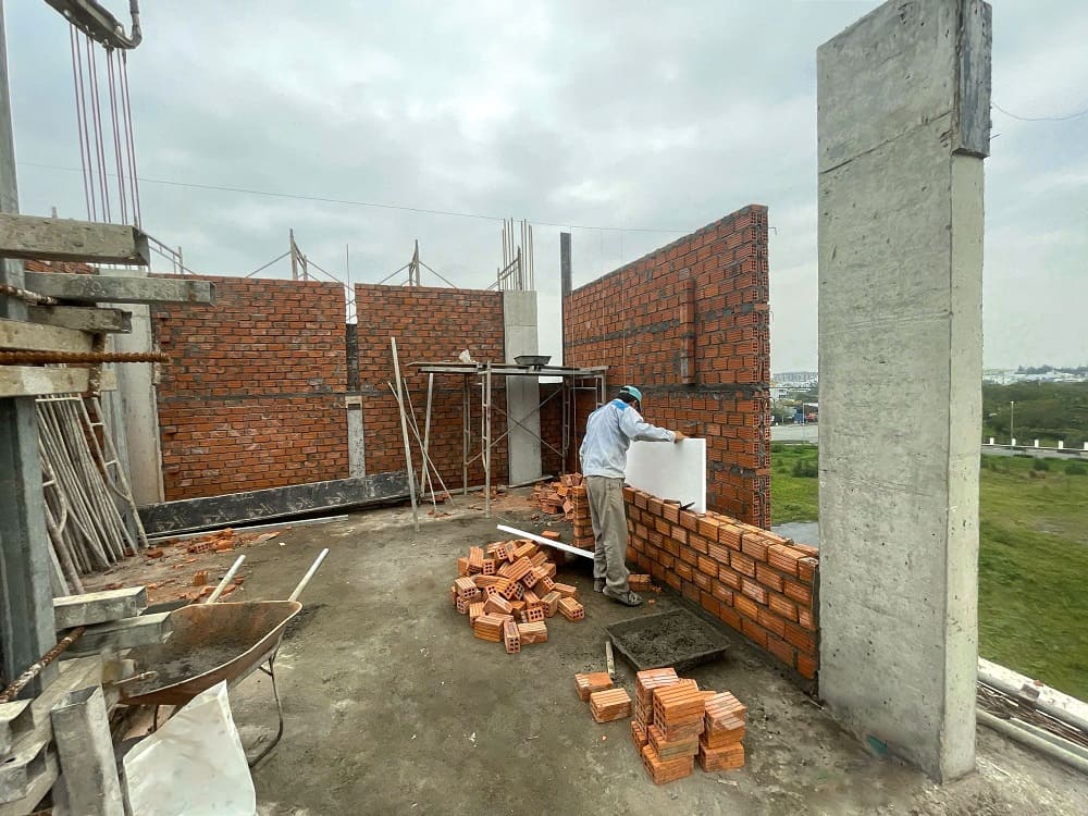 Cách xây tường gạch 2 lớp chống nóng