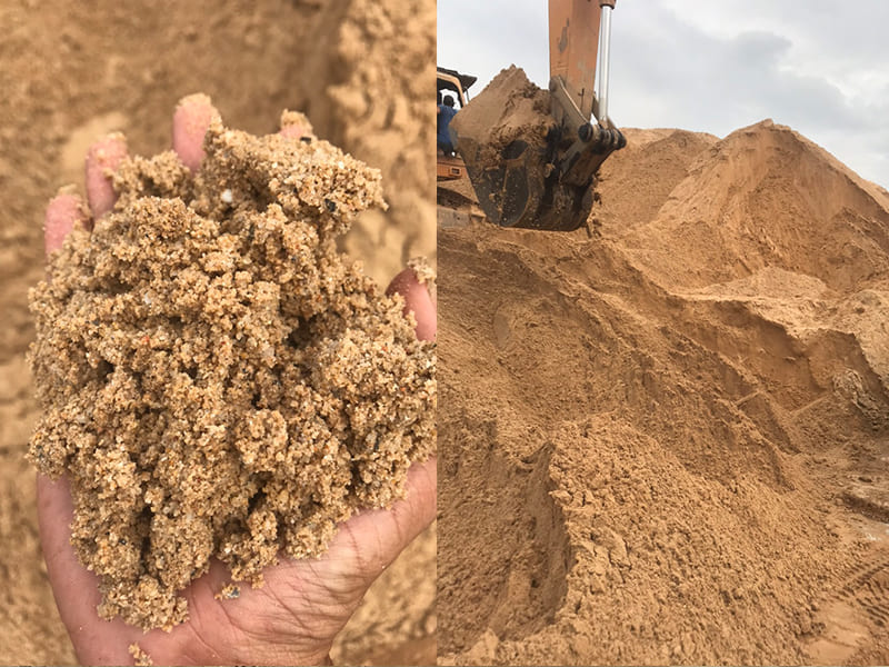 Đổ nền nhà bằng đất và cát