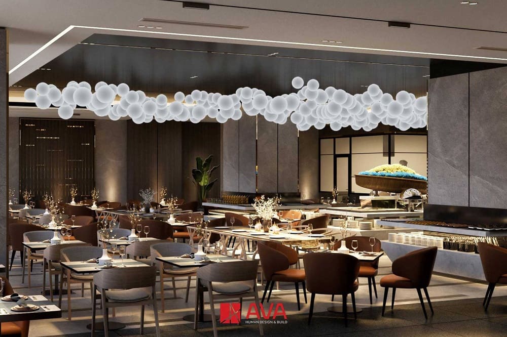 Không gian ăn uống nhà hàng khách sạn