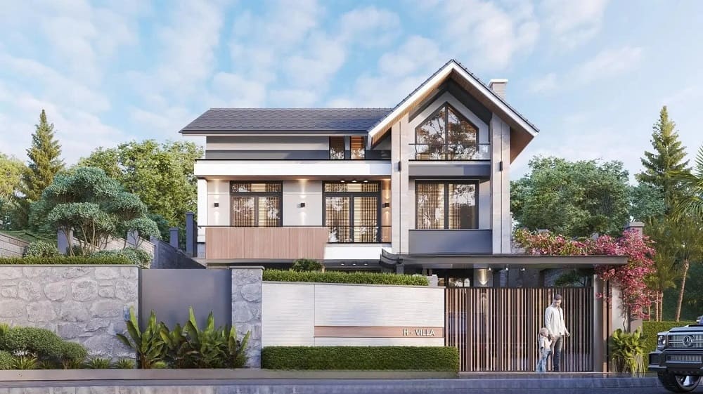 Nhà mái Thái là gì? Ưu và nhược điểm của nhà mái Thái 12 Nhà mái Thái 2 tầng 1