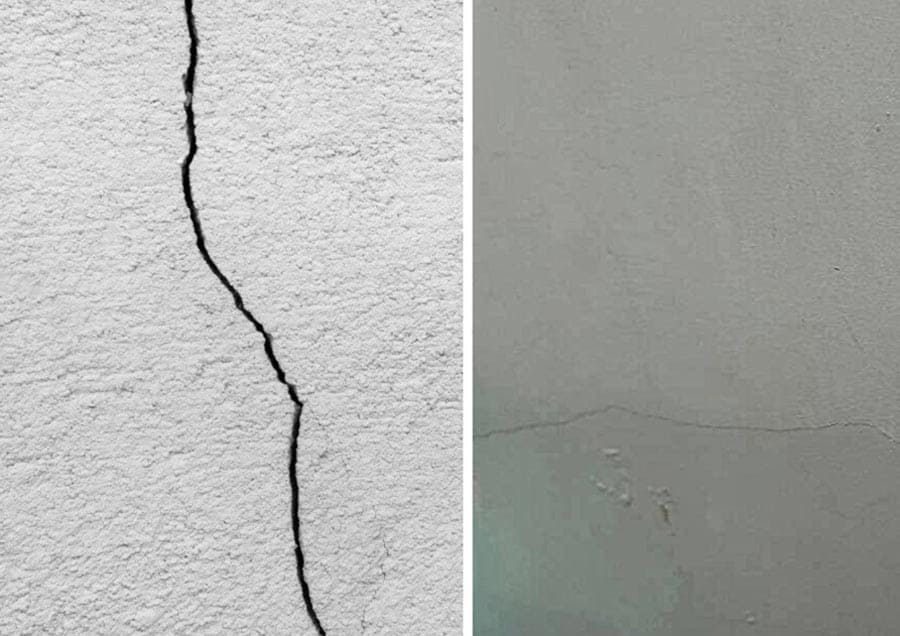 Tường nhà nứt dọc chạy suốt chiều cao tường