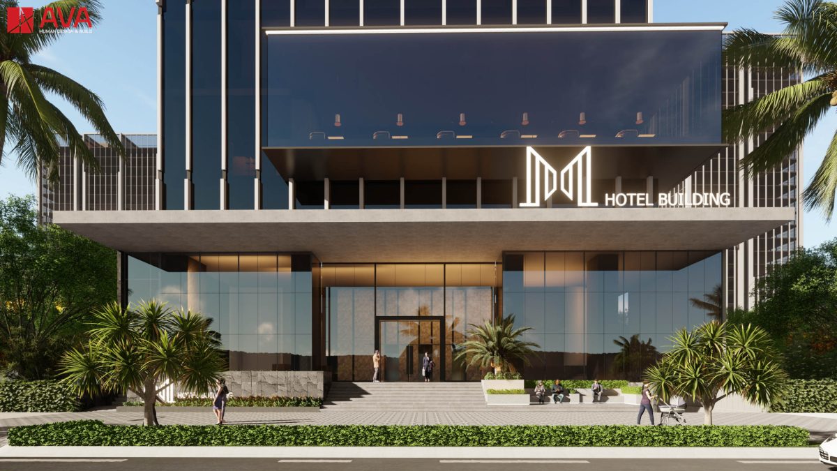 Khối đế bề thế của M Beach Hotel