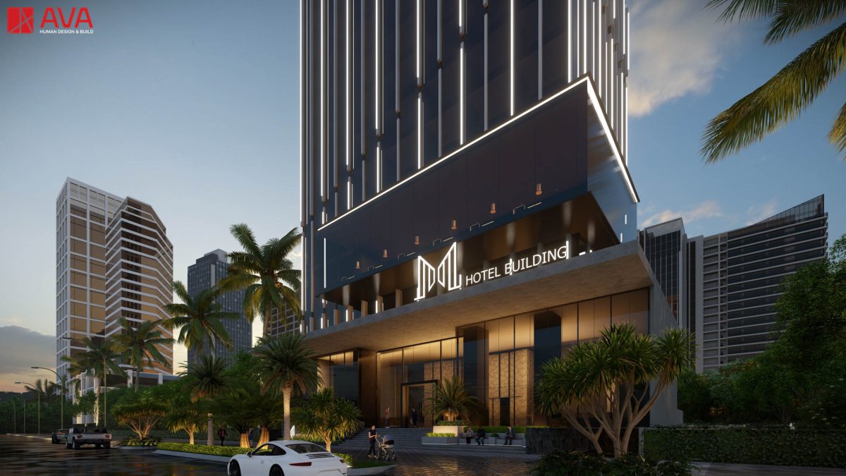 Khối đế bề thế của M Beach Hotel