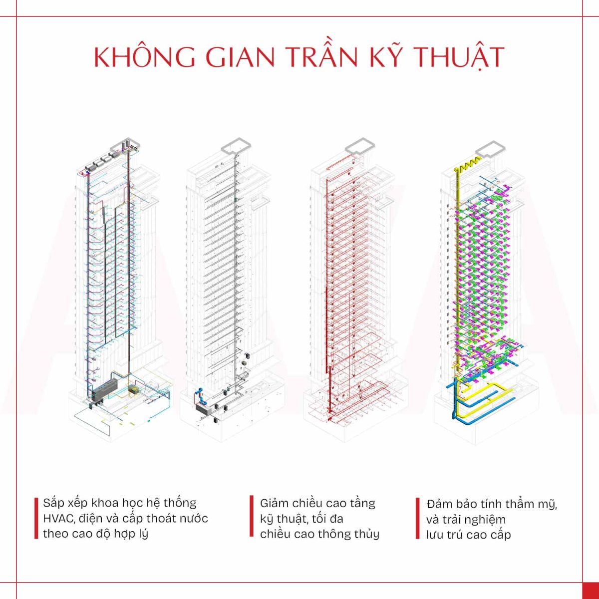 Sắp xếp cao độ lớp lang, khoa học hệ thống MEP âm trần