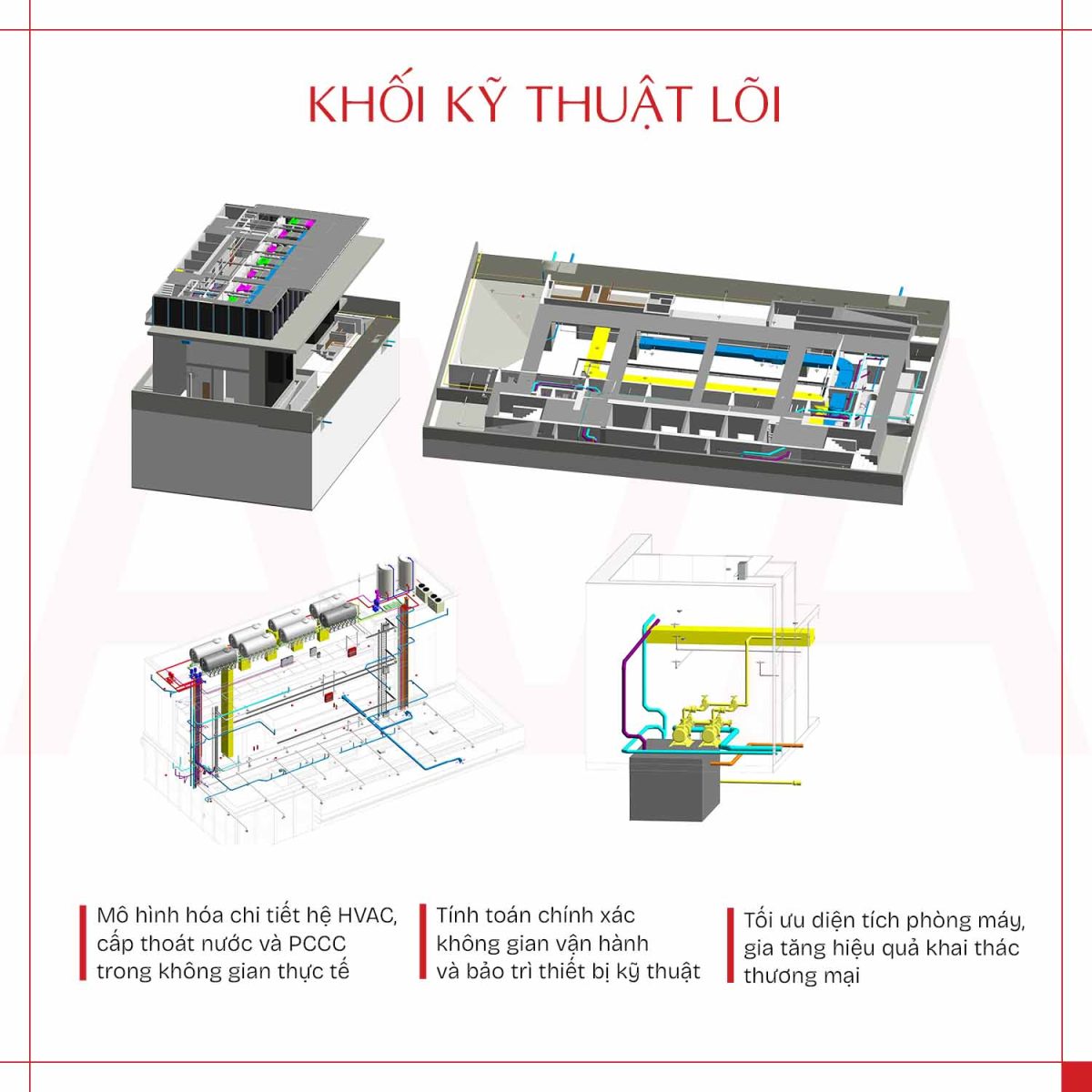 Tối ưu không gian phòng kỹ thuật phức tạp nhờ mô hình BIM 3D