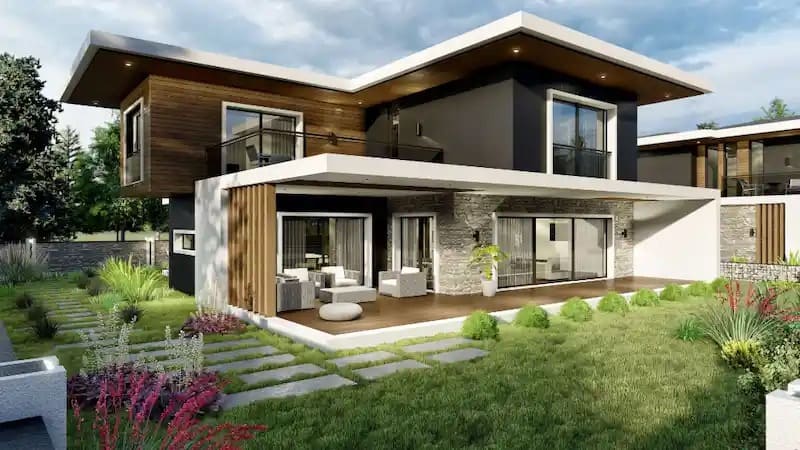 biệt thự hiện đại với không gian xanh