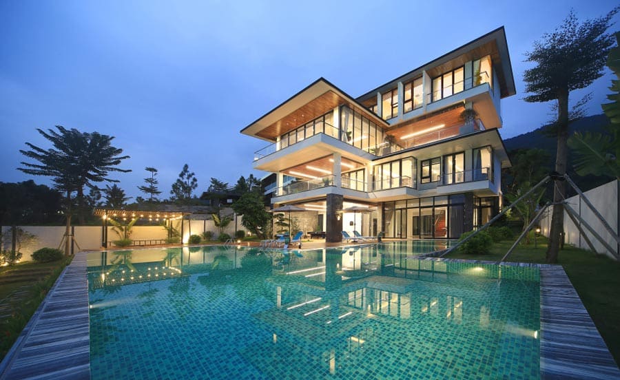 mẫu biệt thự hiện đại có hồ bơi