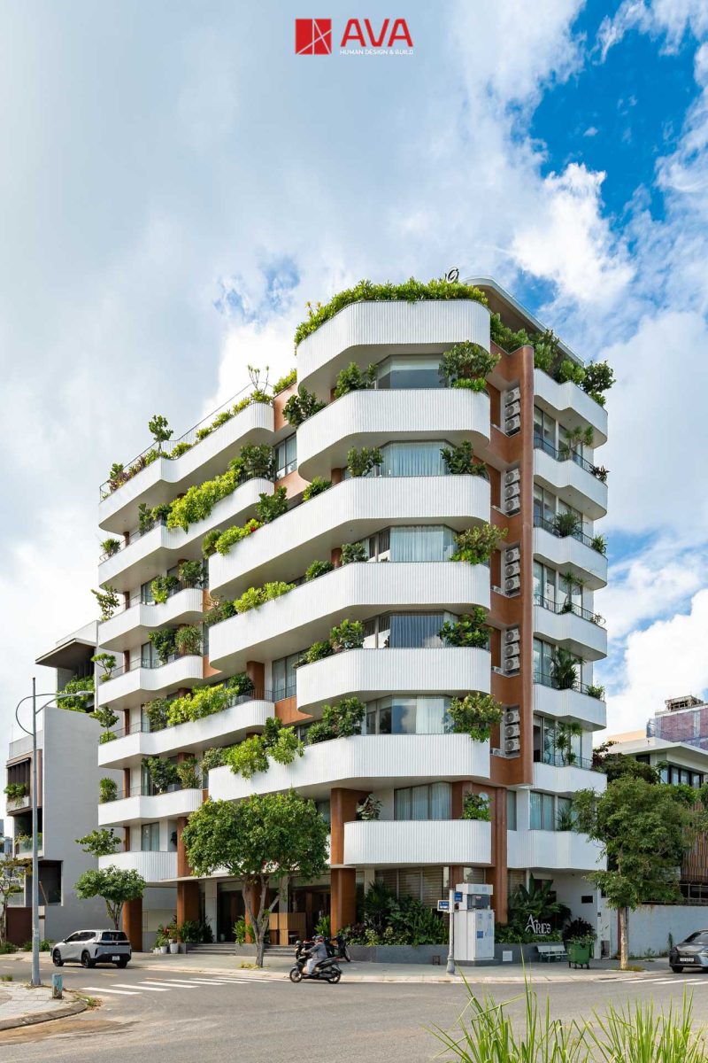 Toàn cảnh ngoại thất Aries Building tại Halla Jade Residence, Đà Nẵng